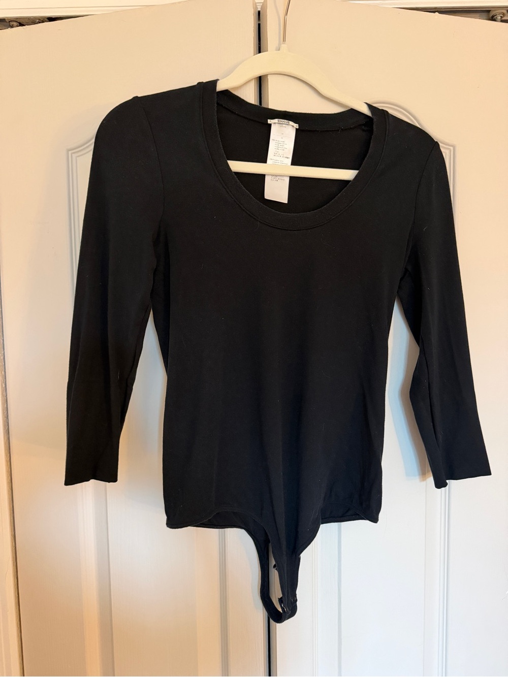 Wolford Black Scoop Neck Long-Sleeve Bodysuit
